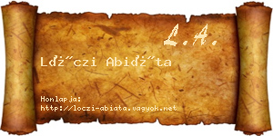 Lóczi Abiáta névjegykártya